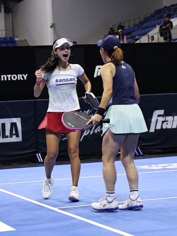 佐脇京（Kei Sawaki）― ダブルスでのポイント後、パートナーと喜びのガッツポーズ｜PPA ASIA 500 Sansan TOKYO OPEN 2026